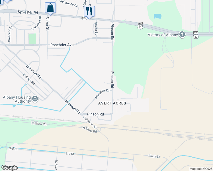 map of restaurants, bars, coffee shops, grocery stores, and more near 101 Gurr Drive in Albany