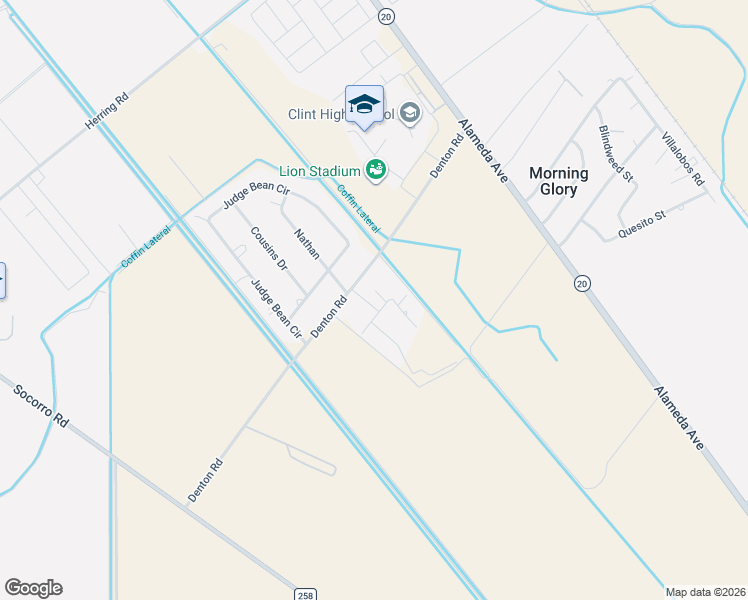 map of restaurants, bars, coffee shops, grocery stores, and more near 342 Denton Road in Clint