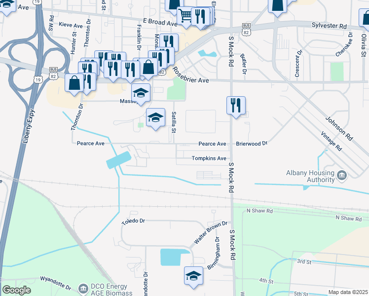 map of restaurants, bars, coffee shops, grocery stores, and more near 2202 Pearce Avenue in Albany