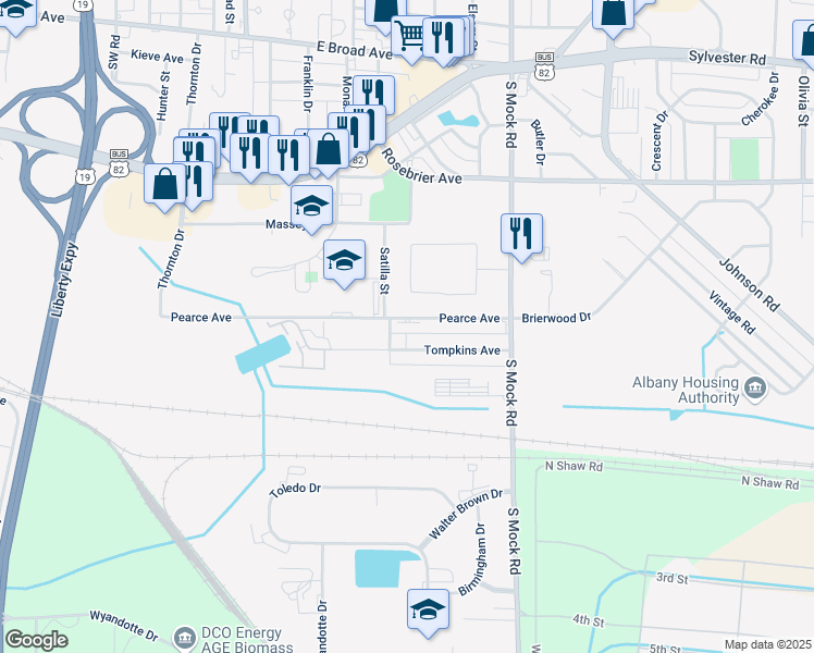 map of restaurants, bars, coffee shops, grocery stores, and more near 2202 Pearce Avenue in Albany