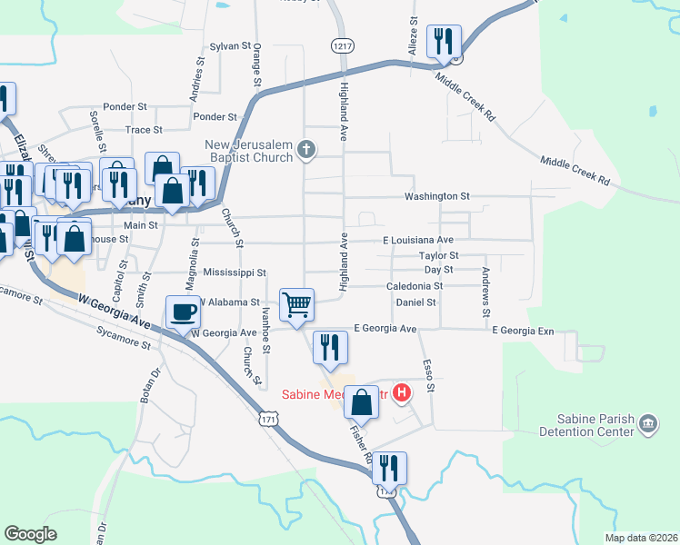map of restaurants, bars, coffee shops, grocery stores, and more near 300-498 Highland Avenue in Many