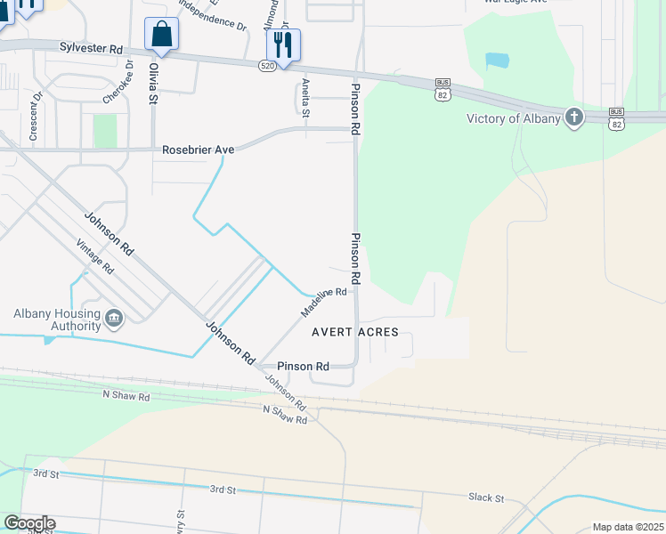 map of restaurants, bars, coffee shops, grocery stores, and more near 101 Gurr Drive in Albany