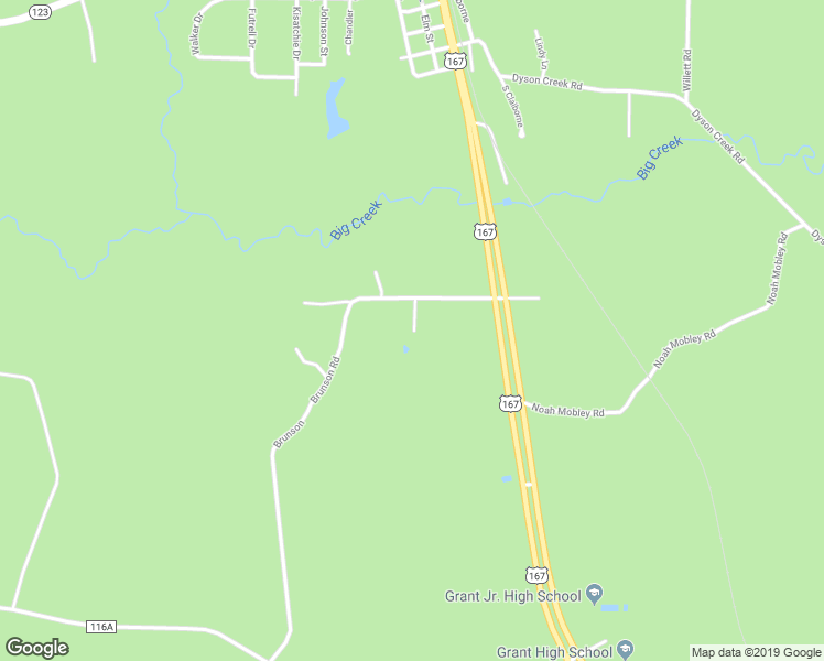 map of restaurants, bars, coffee shops, grocery stores, and more near 1658 Brunson Road in Dry Prong