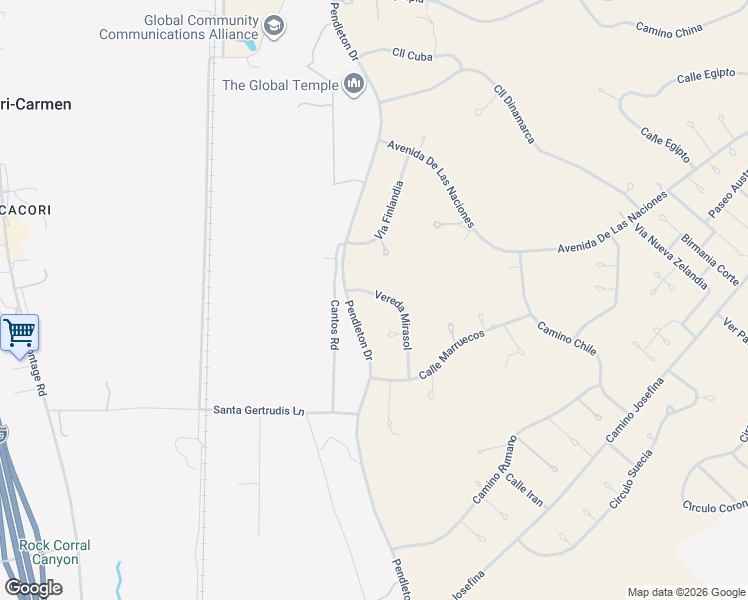 map of restaurants, bars, coffee shops, grocery stores, and more near 103 Vereda Mirasol in Rio Rico