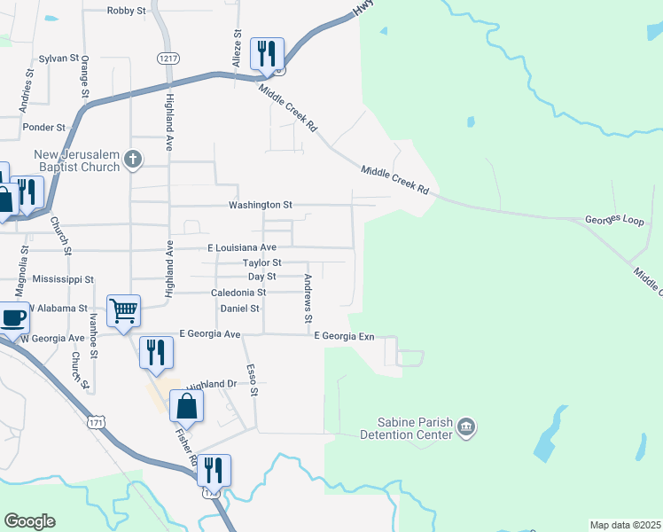 map of restaurants, bars, coffee shops, grocery stores, and more near 101-299 Melisse Street in Many