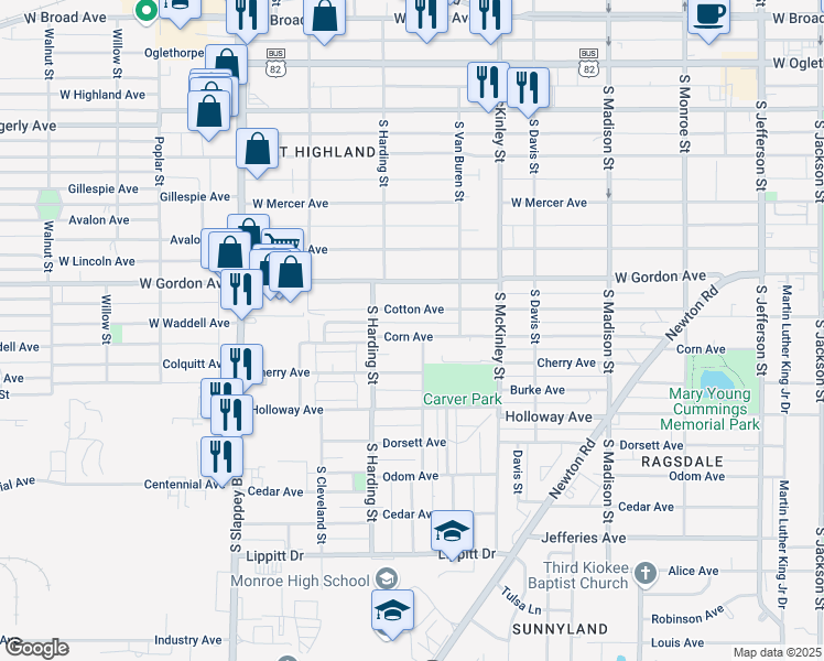 map of restaurants, bars, coffee shops, grocery stores, and more near 821 Corn Avenue in Albany