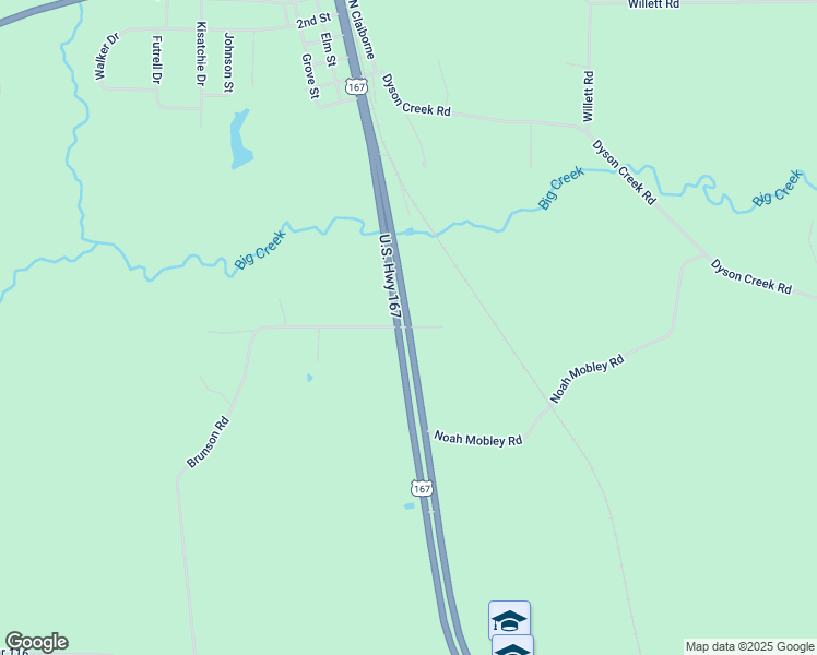 map of restaurants, bars, coffee shops, grocery stores, and more near 17779 U.S. 167 in Dry Prong