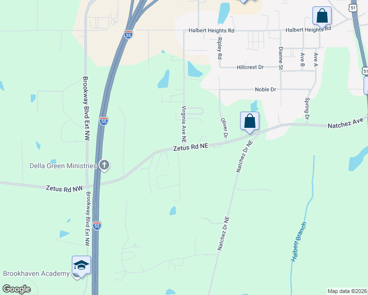 map of restaurants, bars, coffee shops, grocery stores, and more near 301 Virginia Avenue Northeast in Brookhaven