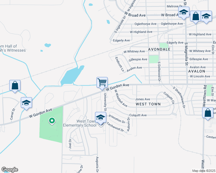 map of restaurants, bars, coffee shops, grocery stores, and more near 2137 West Gordon Avenue in Albany