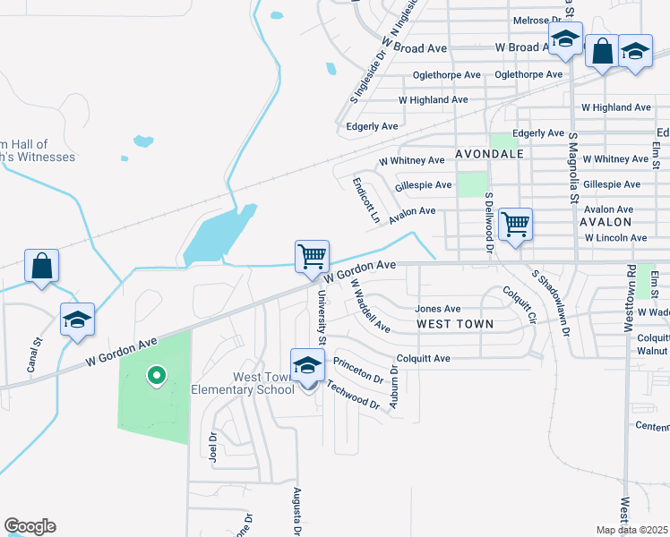 map of restaurants, bars, coffee shops, grocery stores, and more near 2122 West Gordon Avenue in Albany