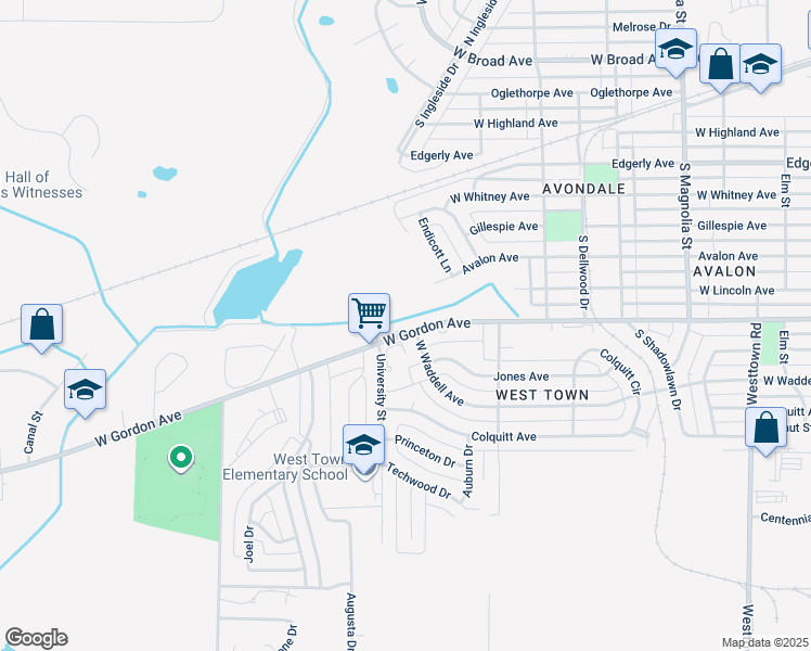map of restaurants, bars, coffee shops, grocery stores, and more near 2122 West Gordon Avenue in Albany