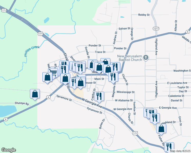 map of restaurants, bars, coffee shops, grocery stores, and more near 690 San Antonio Avenue in Many