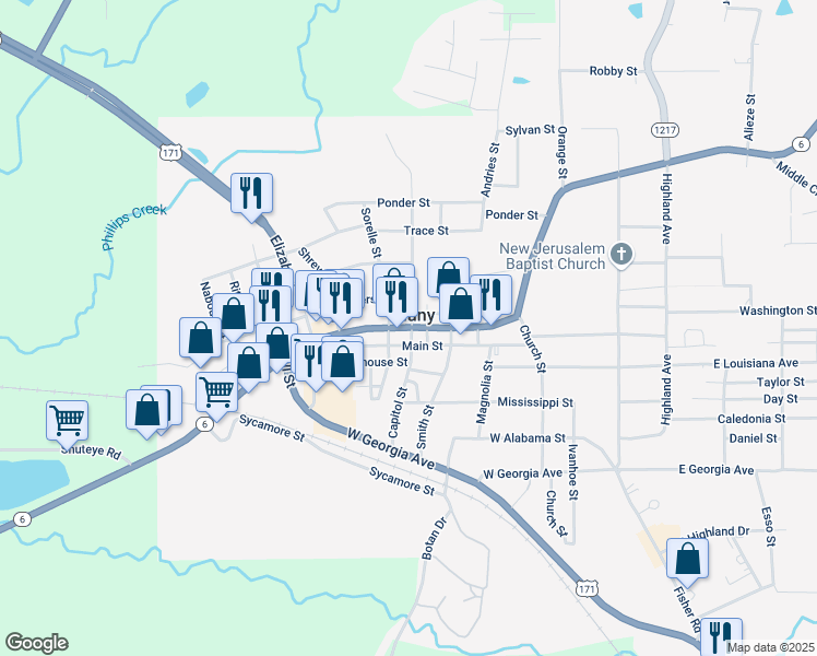 map of restaurants, bars, coffee shops, grocery stores, and more near 690 San Antonio Avenue in Many