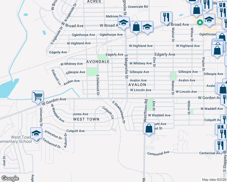 map of restaurants, bars, coffee shops, grocery stores, and more near 1714 West Lincoln Avenue in Albany