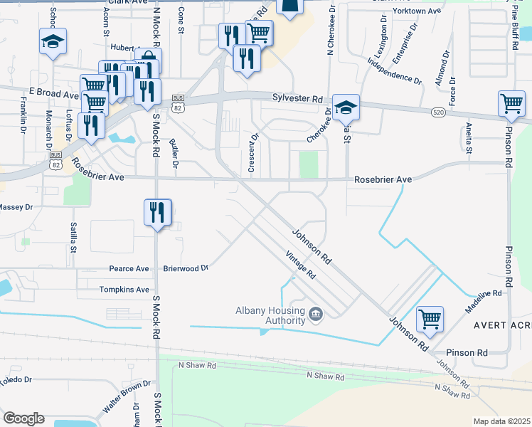 map of restaurants, bars, coffee shops, grocery stores, and more near 312 Vintage Road in Albany