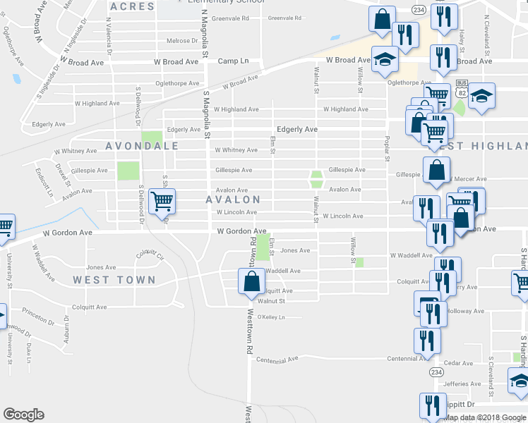 map of restaurants, bars, coffee shops, grocery stores, and more near 1505 West Lincoln Avenue in Albany