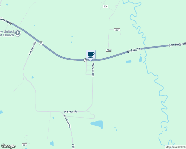 map of restaurants, bars, coffee shops, grocery stores, and more near 270 Maness Road in Nacogdoches