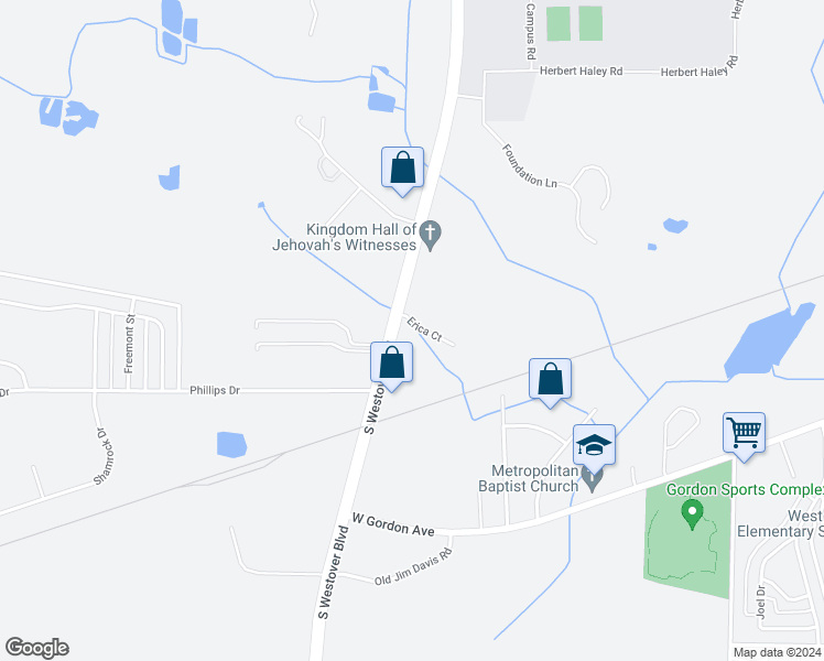 map of restaurants, bars, coffee shops, grocery stores, and more near 2660 Erica Court in Albany