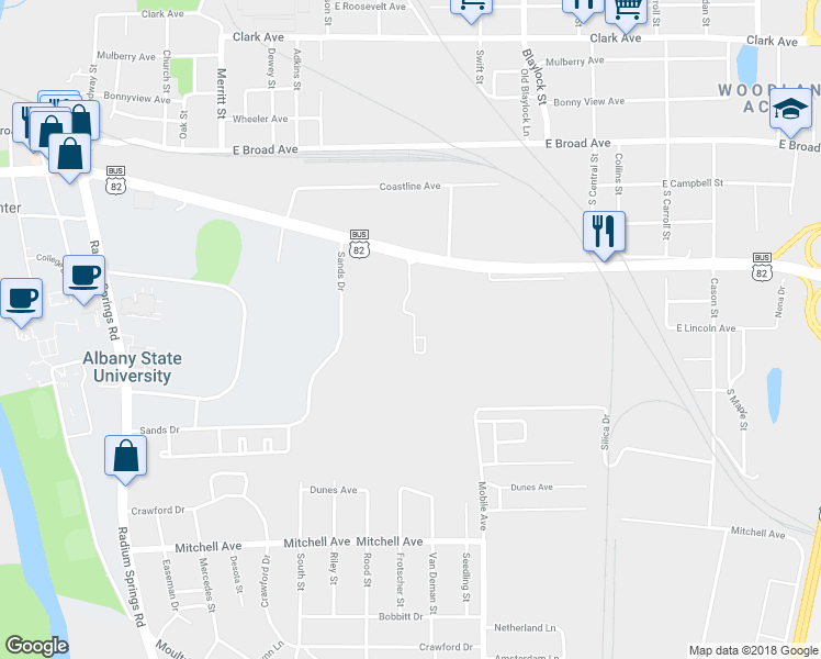 map of restaurants, bars, coffee shops, grocery stores, and more near 207 Solomon Circle in Albany