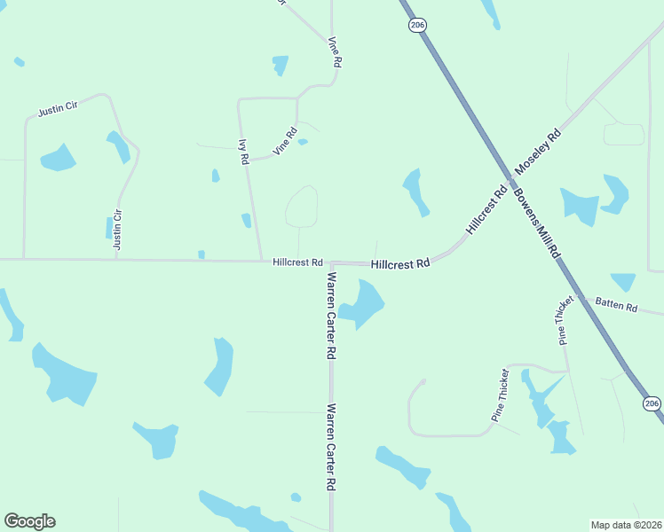 map of restaurants, bars, coffee shops, grocery stores, and more near 1671 Warren Carter Road in Douglas