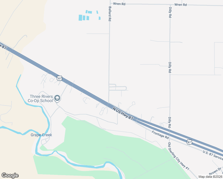 map of restaurants, bars, coffee shops, grocery stores, and more near 8901-8979 Ballard Road in Grape Creek
