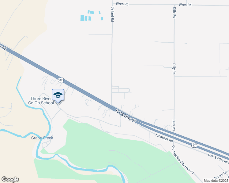 map of restaurants, bars, coffee shops, grocery stores, and more near 8901-8979 Ballard Road in Grape Creek