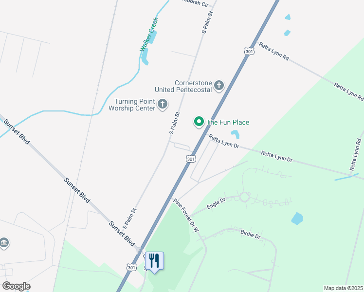 map of restaurants, bars, coffee shops, grocery stores, and more near 1950 U.S. 301 in Jesup