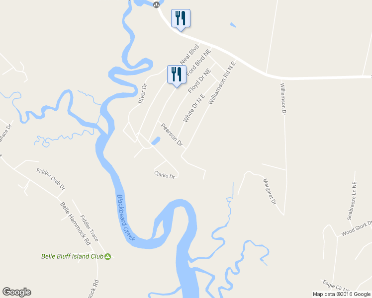 map of restaurants, bars, coffee shops, grocery stores, and more near 1358 Williamson Road North East in Townsend