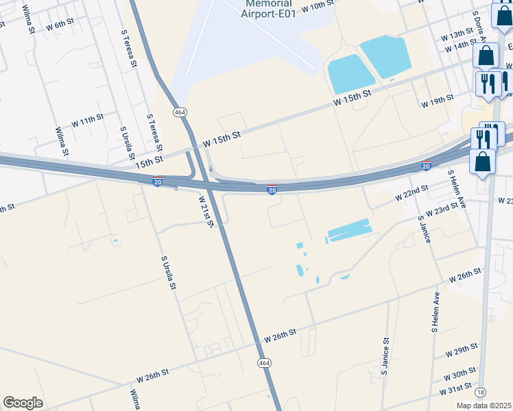 map of restaurants, bars, coffee shops, grocery stores, and more near 1314 Interstate 20 in Monahans