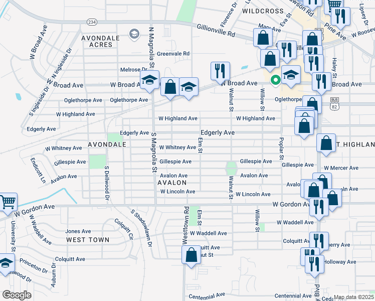map of restaurants, bars, coffee shops, grocery stores, and more near 1508 West Whitney Avenue in Albany