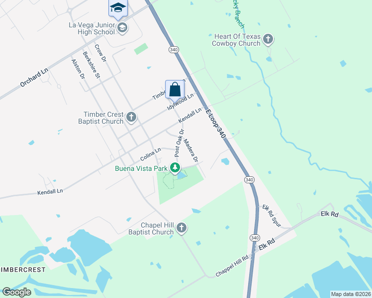 map of restaurants, bars, coffee shops, grocery stores, and more near 1924-1926 Madera Drive in Waco