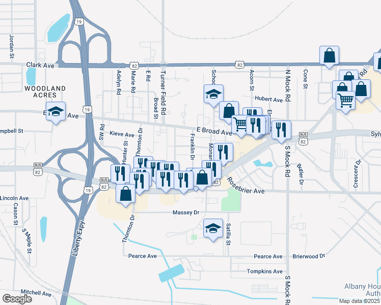 map of restaurants, bars, coffee shops, grocery stores, and more near 1810 Keystone Avenue in Albany