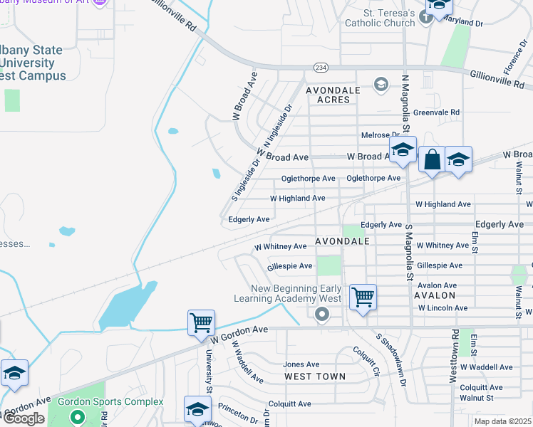 map of restaurants, bars, coffee shops, grocery stores, and more near 1917 Edgerly Avenue in Albany