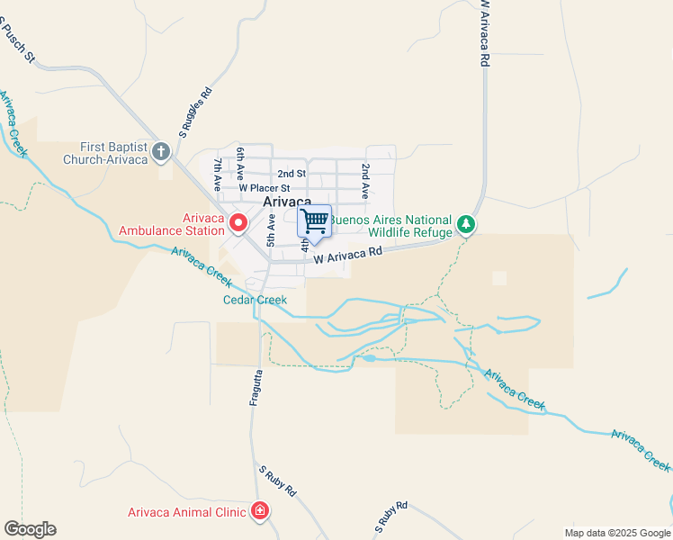 map of restaurants, bars, coffee shops, grocery stores, and more near 17101 West Arivaca Road in Arivaca