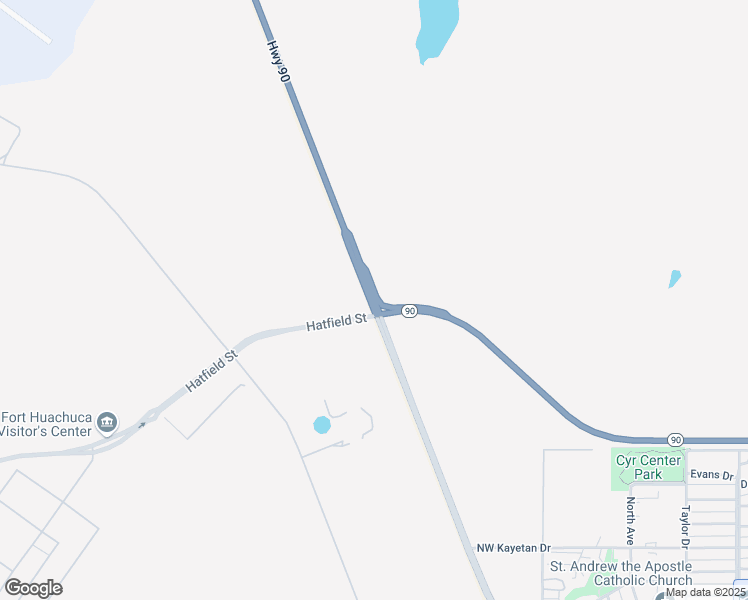 map of restaurants, bars, coffee shops, grocery stores, and more near Route 90 in Sierra Vista