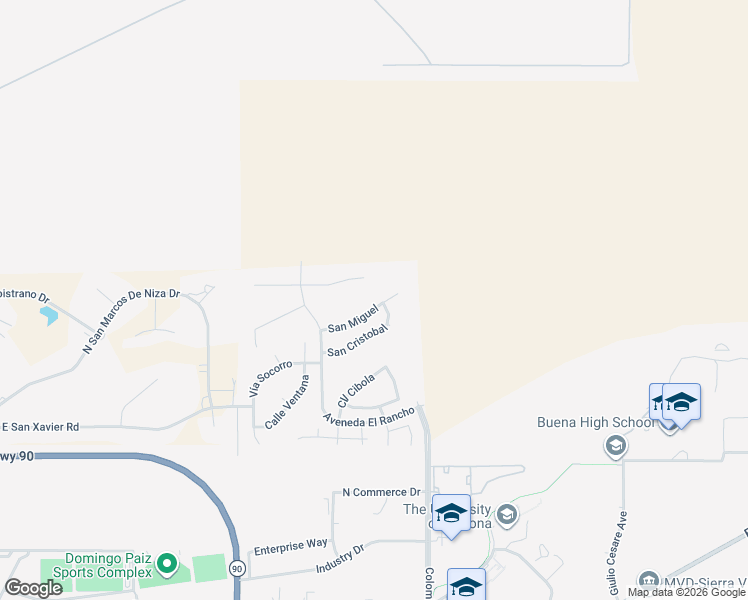 map of restaurants, bars, coffee shops, grocery stores, and more near 4625 San Miguel in Sierra Vista