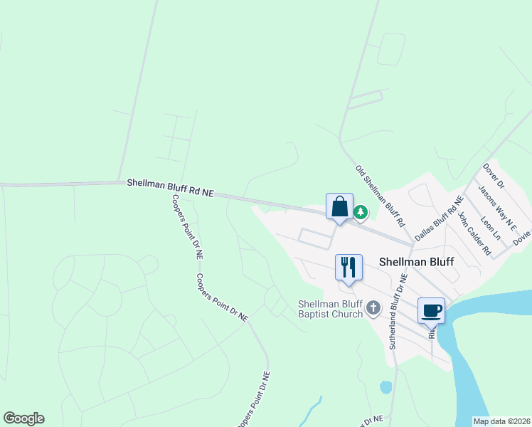 map of restaurants, bars, coffee shops, grocery stores, and more near 7183 River Road in Townsend