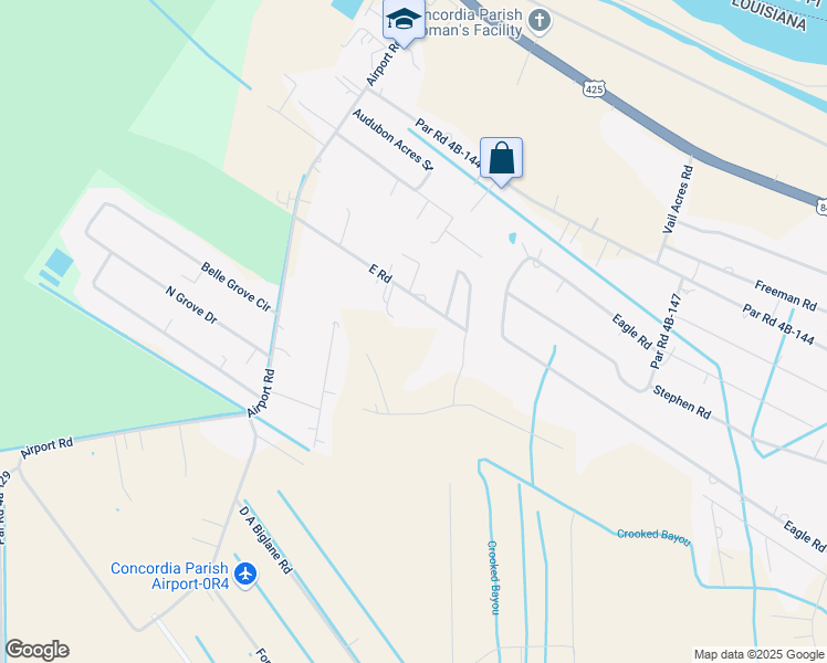 map of restaurants, bars, coffee shops, grocery stores, and more near 160 McElwee Road in Vidalia