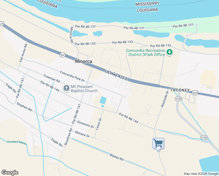 map of restaurants, bars, coffee shops, grocery stores, and more near 100-276 Concordia Park Drive in Vidalia