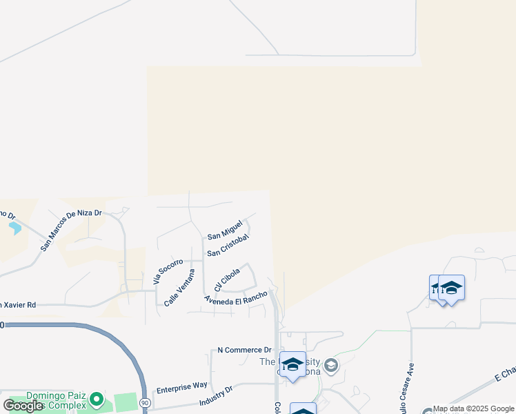 map of restaurants, bars, coffee shops, grocery stores, and more near 4759 San Miguel in Sierra Vista