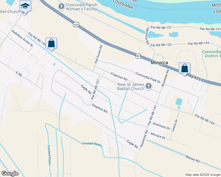 map of restaurants, bars, coffee shops, grocery stores, and more near 166 B J Road in Vidalia