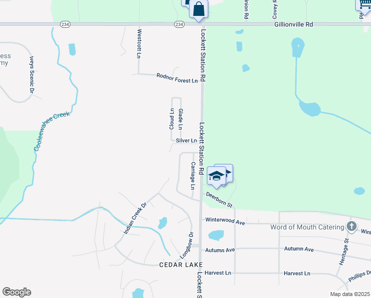 map of restaurants, bars, coffee shops, grocery stores, and more near 313 Station Crossing Drive in Albany