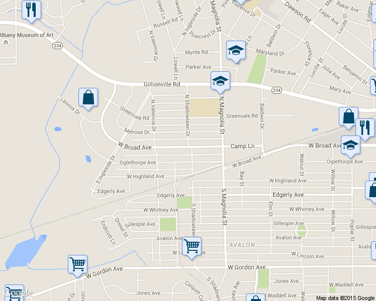 map of restaurants, bars, coffee shops, grocery stores, and more near 101 South Shadowlawn Drive in Albany