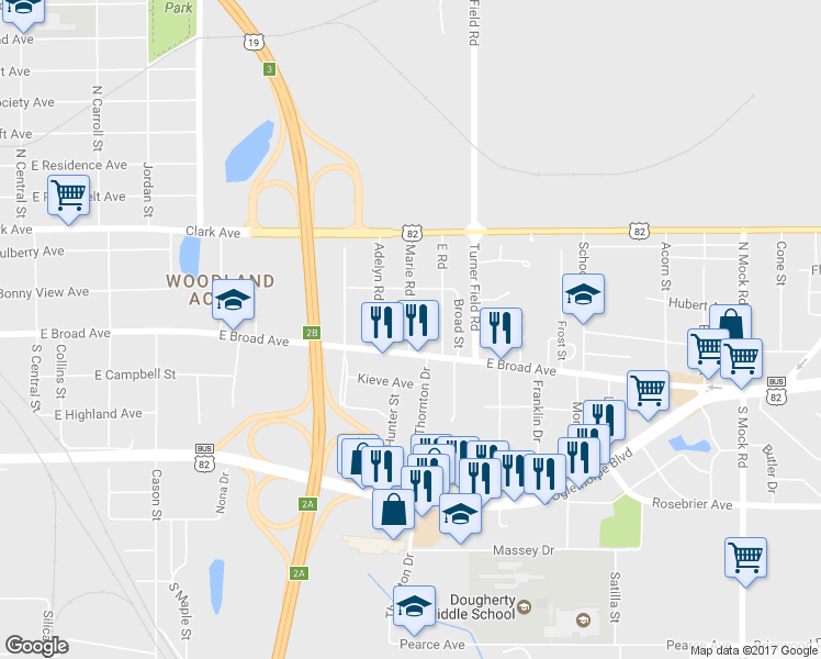 map of restaurants, bars, coffee shops, grocery stores, and more near 106 Marie Road in Albany