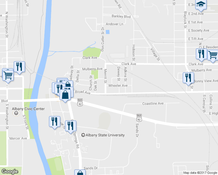 map of restaurants, bars, coffee shops, grocery stores, and more near 704 Wheeler Avenue in Albany