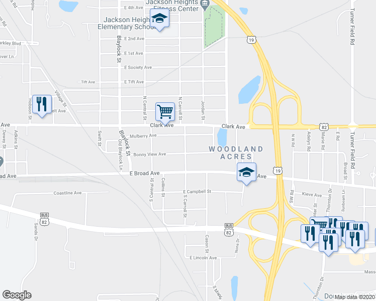 map of restaurants, bars, coffee shops, grocery stores, and more near 200 North Carroll Street in Albany