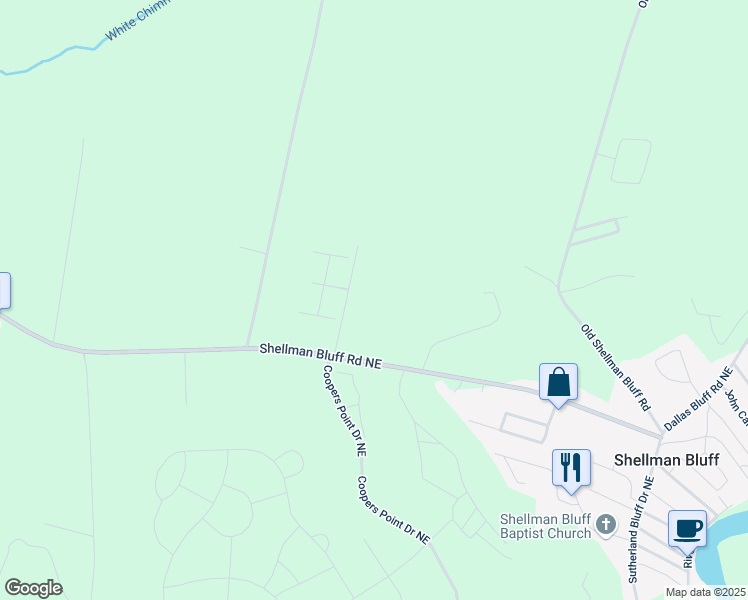 map of restaurants, bars, coffee shops, grocery stores, and more near 1108 Boat Yard Way Northeast in Townsend