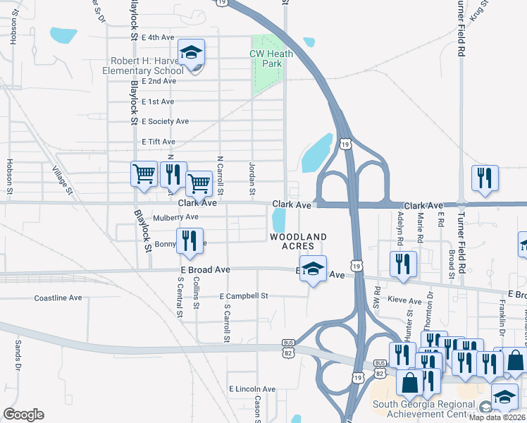 map of restaurants, bars, coffee shops, grocery stores, and more near 1423 Mulberry Avenue in Albany