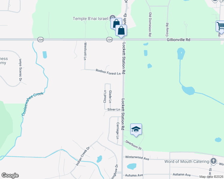 map of restaurants, bars, coffee shops, grocery stores, and more near 208 Glade Lane in Albany