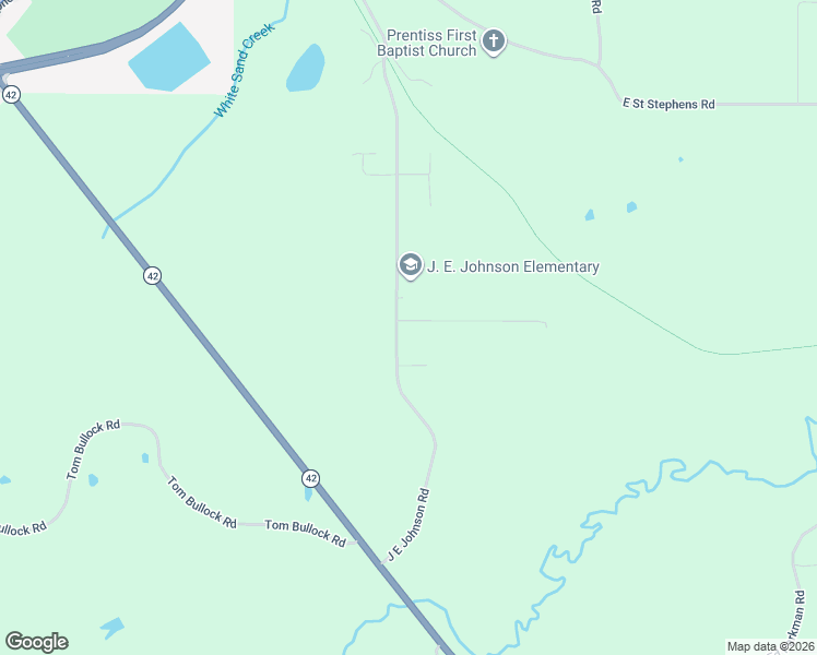 map of restaurants, bars, coffee shops, grocery stores, and more near 116 J E Johnson Road in Prentiss